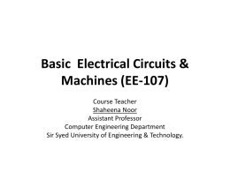 Basic Electrical Circuits & Machines (EE-107)