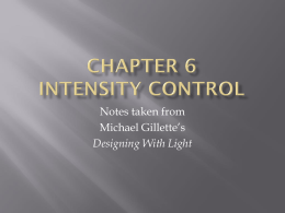 Chapter 6 Intensity Control