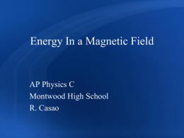 Energy In a Magnetic Field