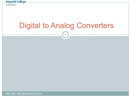 Digital to Analog Conversion