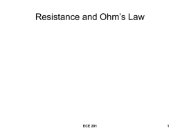 Resistance and Ohm`s Law