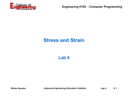 Stress and Strain Lab