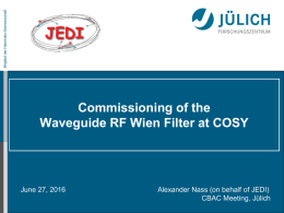 Commissioning of the Waveguide RF Wien Filter at COSY