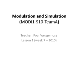 Modulation and simulation (MOD I1, Class A, S10) - IT