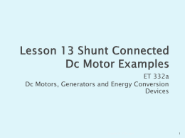 Lesson 13 Shunt Connected Dc motor Examples