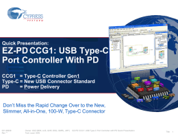 USB Type-C Port Controller With PD CCG1 = Type