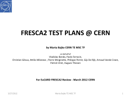 HQ TEST PLANS @ CERN by Marta Bajko CERN TE