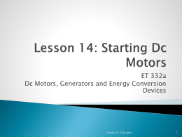 Lesson 14: Starting Dc Motors