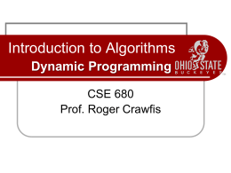 Introduction to Algorithms Dynamic Programming