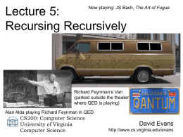 Recursing Recursively - University of Virginia