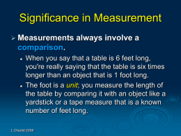 Significance in Measurement