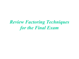 PPT Review Factoring