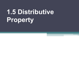 1.5 Distributive Property
