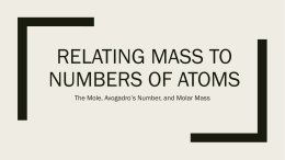 Relating Mass to numbers of atoms