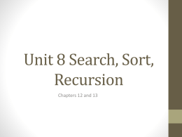 Unit 7 Search and Sort