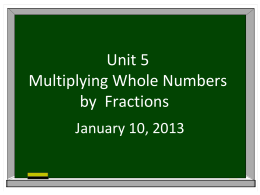Unit 5 Multiplying Fractions