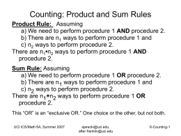 Counting: Product and Sum Rules