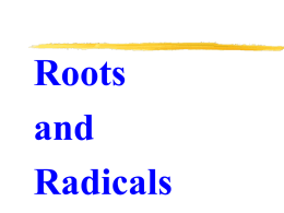 Roots and Radicals