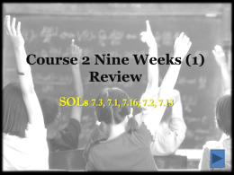 Course 2 Nine Weeks Review