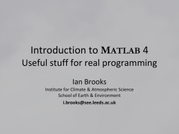 Introduction to MATLAB 2 Graphics & Functions