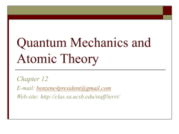 Quantum Mechanics and Atomic Theory