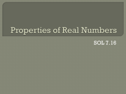Notes: Properties of Real Numbers (ppt)