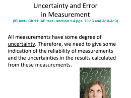 Error and Uncertainty