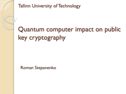 Tallinn University of Technology Quantum computer impact on