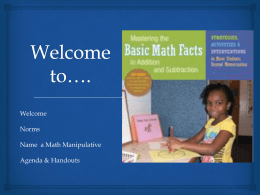 2 Mastering Basic Math Facts - SOL 2013