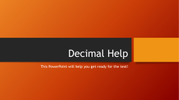 Decimal Help