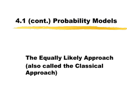 4.2 Probability Models