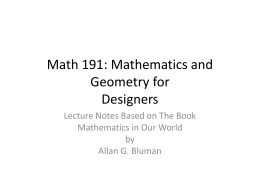 Math 191: Mathematics and Geometry for Designers
