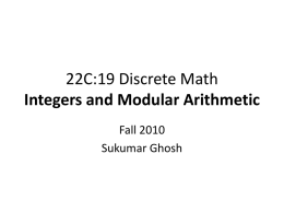 22C:19 Discrete Math