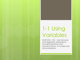 1-1 Using Variables