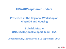 UNAIDS 2014 AIDS Epidemic Update