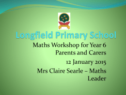 Year 6 Maths Workshop Presentation