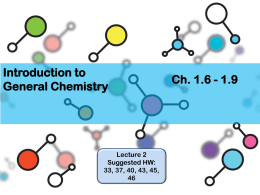 Lecture 2 - Chemistry at Winthrop University