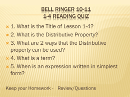 1-4 The Distributive Property 4A 10-12
