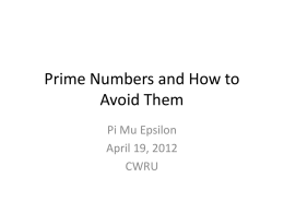 Prime Numbers and How to Avoid Them