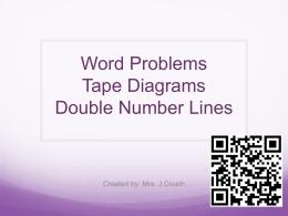 Word Problems Tape Diagrams Double Number Lines