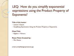 LEQ: What is the Product Property of Exponents?