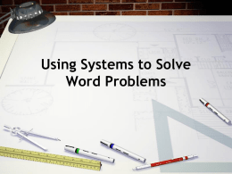 Systems Word Problems Powerpoint