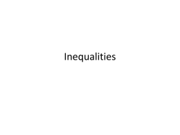 More Inequalities