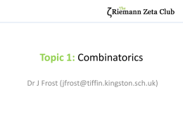 Topic 1: Combinatorics & Probability