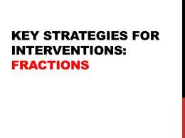 Key strategies for interventions: Fractions
