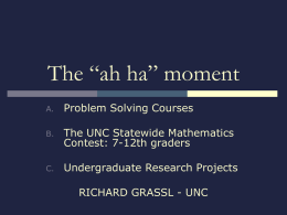 PROBLEM SOLVING COURSES - School of Mathematical Sciences