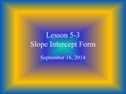 Slope-Intercept Form - Trigg County Schools