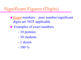 Significant Figures (Digits)
