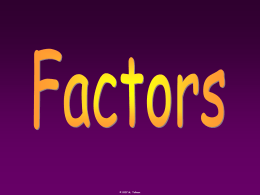 Factors - ClassofP1