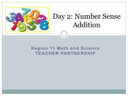 Addition - Region 11 Math And Science Teacher Partnership